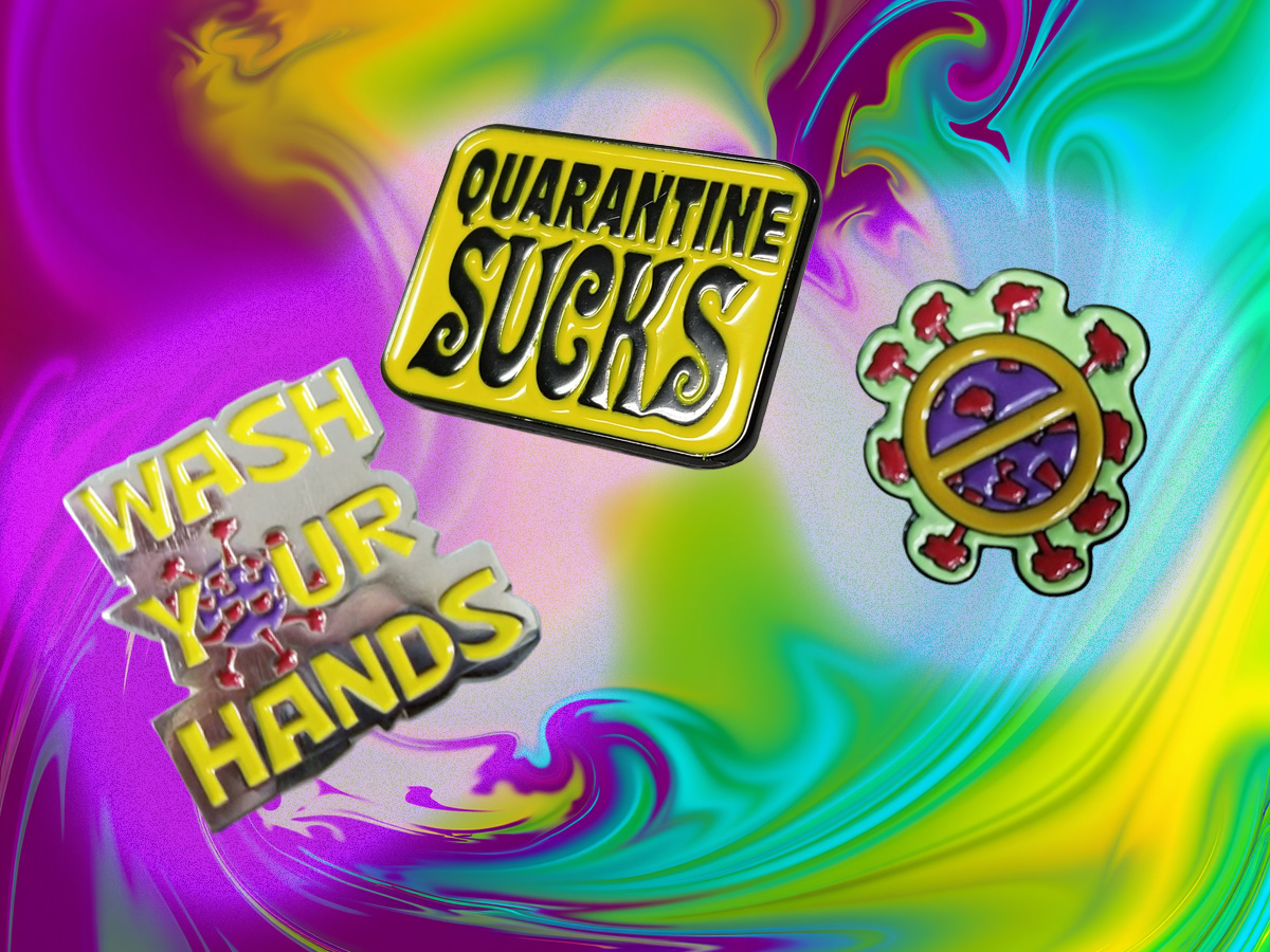 COVID awareness enamel pin design